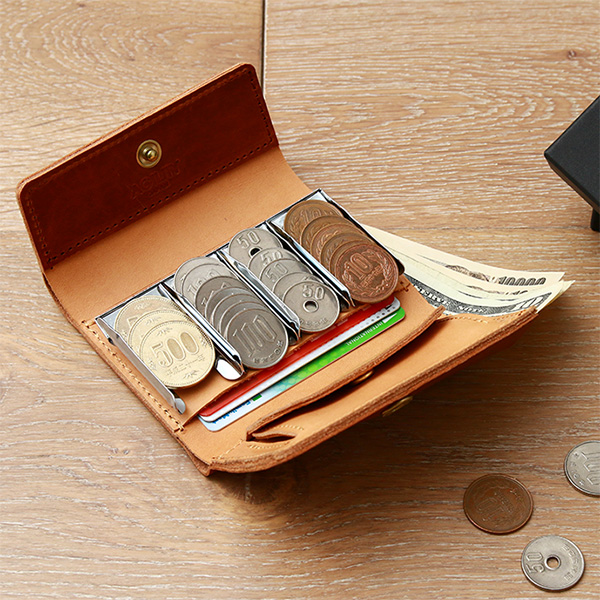 コインキャッチャー 財布 三つ折り 小銭入れ 札入れ付き 日本製